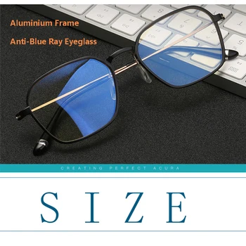 Mænd Kvinder Anti-Blue Ray Optiske Briller Ramme Klar Linse Computer Briller Aluminium Vintage Retro Fuld Brillestel