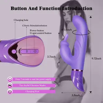 Rabbit Vibrator Til Kvinder Voksen G-Punkt Vibrator Kanin Dobbelt Vibrator Klitoris Stimulator Kvindelige Vibrerende Dildo Sex Legetøj