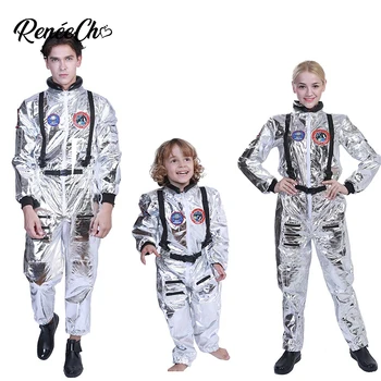 Halloween kostume Til Voksne Astronaut Kostume Mænd Cosplay Drenge Ydre Rum Børne Kostume Blå Buksedragt Familie Carnival Cosplay