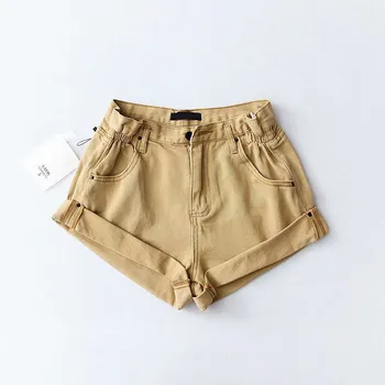 Sommeren koreanske elastisk høj talje denim shorts shorts sort hvid sexet jean shorts til kvinder sommer kort mujer feminino hot 2019