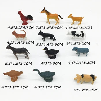 12pcs Diverse husdyr,Plast Action Figur husdyr for Børn, Lille Farm Simulation dyr model legesæt til Småbørn