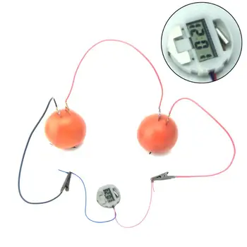 Frugt Batteri Eksperiment med Videnskab Kit med Elektronisk Ur og RGB LED for DIY Hjem Undervisning Toy , School Science-Projektet