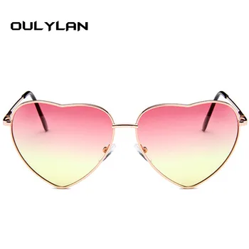 Oulylan Søde Hjerte Formet Solbriller Kvinder Metal Gradient Sol Briller Kvindelige Mode Sommer Beach Party Gave Briller