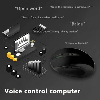 HOT-Genopladelige Stemme Mus På 2,4 Ghz Trådløs Optisk Inert Ergonomisk Mus Voice Input Search Smart Mus