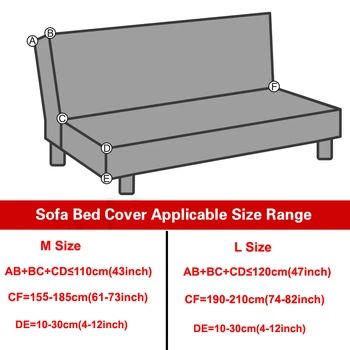Tyk Blød Sofa Bed Cover uden Armlæn Solid All-inclusive Spandex Folde Slipcover Stretch Elastiske Sofa Dækning Moderne Indretning