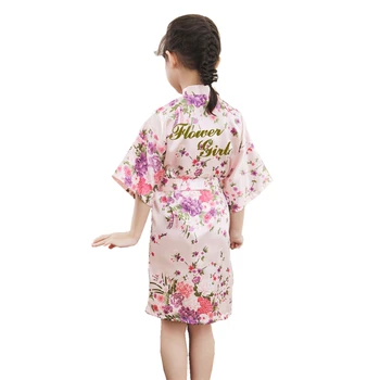 Blomst Pige Kjole Kort Kimono Badekåbe Kjole Sexet, Casual Løs Nattøj Natkjole Halv Ærmer V-hals Hjemme-Tøj, Pyjamas