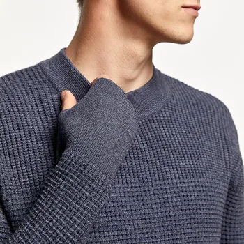 KUEGOU efterår og vinter Mænds trøjer varmen Turtleneck sweater mode mand øverste blå sort plus size DZ-11911