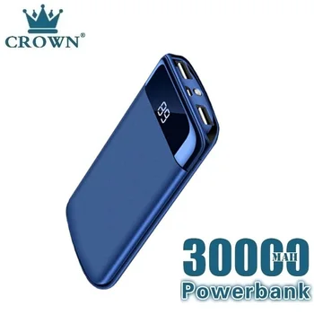 Virkelig 30000mah Power Bank Ekstern Batteri PoverBank 2 USB LED Powerbank Bærbare Mobiltelefon-Oplader til Xiaomi MI iphone 8 X