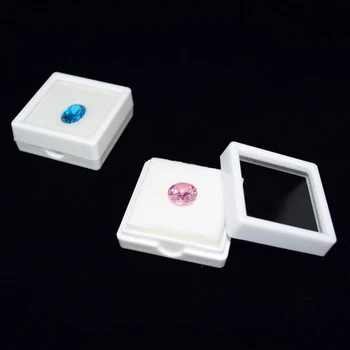 Kvalitet, Sort og Hvid 20pcs/masse Diamant Display Box Plast Gemstone Boksen Gem Opbevaring Sag Organizer 3*3 4*4 5*5 6*6 9*9cm