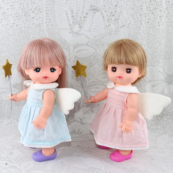 Smukke Dukke Tøj til 25cm Dukker Tilbehør Udstyr Egnet Mellchan Dukke angel dress Dejlig Sæt Baby Kjole Julegave