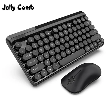 Jelly Kam 2,4 G Trådløst Tastatur og Mus Sæt Multimedie Tastatur Chokolade-Tasten Cap Multi System Kompatibelt Trådløst Tastatur, der
