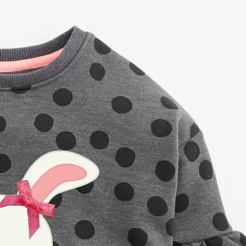 Lidt maven Kids Sweatshirt Kanin applique Piger langærmet Tøj til Efteråret børnetøj og Baby Piger Sweatshirts