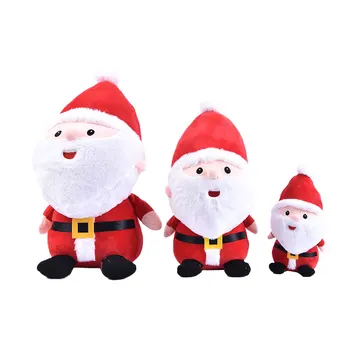 Santa Dukke Plys Legetøj Red Hat Overdådig Juledekoration Pude Børn Gave Ny