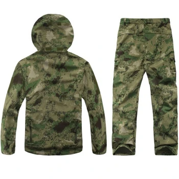 Taktisk soft shell tad jakke Mænd Hær Vandtæt huntingClothes Passer Outwear Camouflage Haj Hud Militære JacketPants Passer til