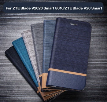 PU Læder Tegnebog Case For ZTE Blade V2020 Smart 8010 Business Phone Case For ZTE Blade V20 Smart Sag, Blød Silikone bagcoveret