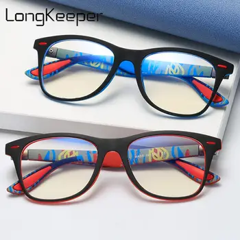 LongKeeper 2021 Mode Anti Blå Lys Briller Til Mænd, Kvinder Vintage-Pladsen Klar Linse Computer-Briller Optiske Syn Ramme