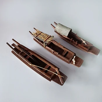 Model Sejlbåd 15/25cm Båd Legetøj Model Håndlavet Miniature Træ-Båd Diorama Model Skibet Fiskeri Båd Til Lille Flod Scene