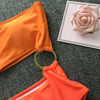 Sexet Ét Stykke Badedragt Kvinder Badetøj Push Up Monokini Fast Orange Badedragt Kvindelige Strand Slid Sommer Bikini Badedragt
