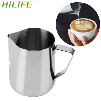 HILIFE Trække Blomst Cup Rustfrit Stål skumning Mælk Espresso Kande Kaffe Kande Barista Håndværk Kande Kaffe Latte