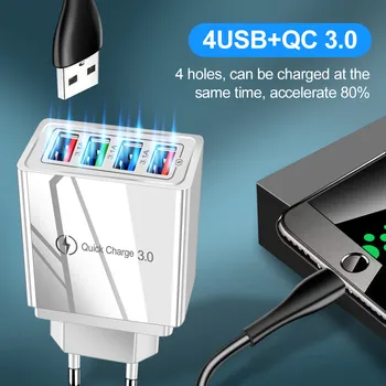 EU/US-Stik USB-Oplader til Hurtig Opladning 3.0-Telefon Adapter, for Huawei Mate 30 Tablet Bærbare Væggen Mobil Oplader Hurtigt, USB Oplader,