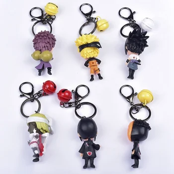 6stk/sæt Nye Naruto Nøglering Sasuke/itachi/Kakashi Dobbeltsidet Akryl Nøgle Kæde Vedhæng Tilbehør Anime Tegnefilm Nøgle Ring