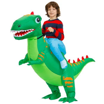 Mascot Ride Dinosaur Oppustelige Kostumer, Cosplay Halloween Kostume til Voksne Børn Carnival Part Spille en Rolle T-rex Tøj