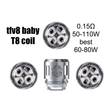 30stk V8 Baby M2/Q2/X4/T6/T8-Core 0.15/0.2/0.25/0.4 ohm Coil for røg s TFV8 Baby / TFV8 Stor Baby Tank Atomizer / Stick V8 Kit osv.