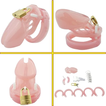 Mandlige Kyskhed Enheder Sikkerhed Plast Cock Bur For Mænd Metal Kyskhedsbælte Penis Ring Sex Legetøj Cock Lås Bundet Mænd Produkter