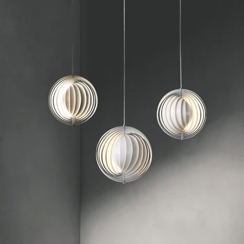 Nordisk Moderne og Kreative Designer Roterende Månen Metal Vedhæng Lys Soveværelse Restaurant LED pendel E27 Sengen Indretning Lampe