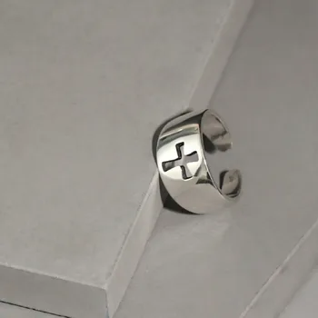 S'STEEL på Tværs af Ringe 925 Sterling Sølv For Kvinder koreanske Vintage Designer Ring Justerbar Bijoux Femme Sølv 925 Fine Smykker