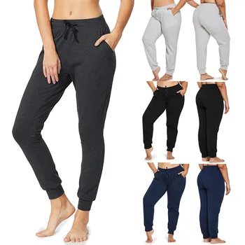 Plus Størrelse Bukser 5XL For Kvinder Leggings Farve Lomme Rem Aktiv Slid Sport Jogger Styr Cuff Lange Bukser, Sweatpants