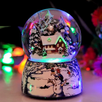 Harpiks Music Box Crystal Ball Sne Globe Glas Hjem Desktop Indretning Valentins Dag Gave, Lys, Musik, Håndarbejde, Håndværk, Med Snefnug