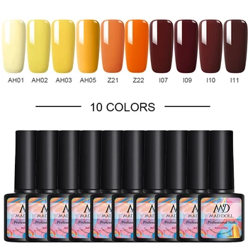 10 STK/Sæt GAL DUKKE 8ml Gel Neglelak Nail Color Nail Gel Lak Sæt Alle For Manicure Sæt Kit Soak Off UV Gel Kits