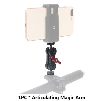 1/4 Tommer Kamera Formulere Magic Arm multifunktions Aluminium Dobbelt Ballheads Audio Recorder Roterende DSLR-Monitor Mount