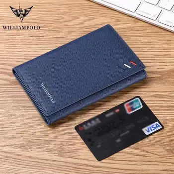 RFID-kortholderen mænds tegnebog enkle slanke rød hvid blå element af tre gange flere kort position ultra tyndt læder mænd ' s wallet