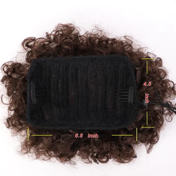 Syntetiske Krøllede Hår Hestehale Snor Puff Kort Kinky Paryk African American Kort Afro Kinky Curly Hair Wrap