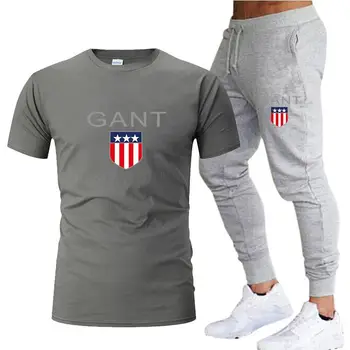 Mænd ' s to-stykke T-shirt + mænds casual bukser sæt, der trykte T-shirt af høj kvalitet, korte ærmer sportstøj, nye sommer sportstøj
