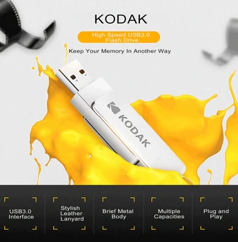 KODAK K133 Mini Metal USB Flash Drive 16GB, 32GB, 64GB 128GB 256GB pen-drev USB3.0 i Høj hastighed Memory stick Unidad flash Pendrive