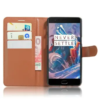 For OnePlus 3T /one plus 3 T A3010 Luksus Læder taske til OnePlus 3 A3000 telefonen Tilbage Dække sagen Boliger Tegnebog case+Stand