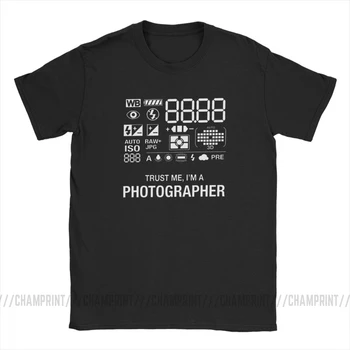Mænd Fotograf T-Shirts Bomuld Kamera Tees Korte Ærmer Fotografering Gave T-Shirts Sjove Nuværende Tøj Classic