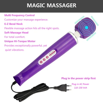 Kraftfuld 10 Hastigheder Magic Wand-Klitoris Massager Stor Tryllestav Massage stav AV Vibratorer Sexet Klitoris Vibrator Sex Legetøj til Kvinder