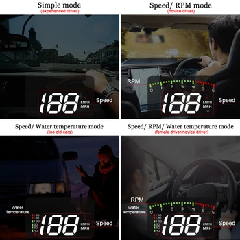 WiiYii 3.5 A900 HUD Head up Display Car-styling Hud Display Hastighedsoverskridelse Advarsel Forruden Projektor Alarm System