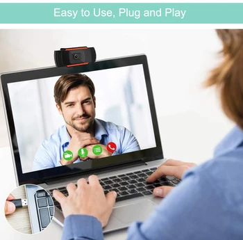 1080P Serie Webcam Auto-Focus Computer, Kamera med Mikrofon Roterbar Desktop, Bærbar PC, Web Cam til Internettet Møde Levende