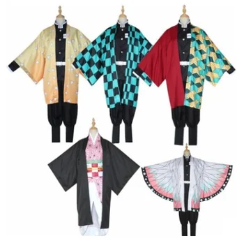 Nye Japanske Animationsfilm Demon Slayer Kimetsu Ingen Yaiba Kamado Nezuko Cosplay Kvinder Kimono Cosplay Kostume Parykker tøj