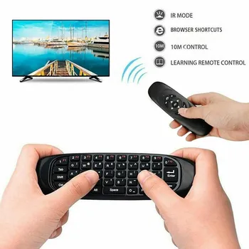 C120 RGB 7 Baggrundslys Flyve Air Mouse Wireless Baggrundsbelyst Tastatur G64 Genopladelige 2,4 G Smart Fjernbetjening til Android Tv Box
