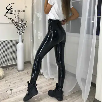 Kvinder PU Læder Pantalon Femme Solid Sort Push-Up Bukser Sexet Tynde Lange Bukser Damer S-XL