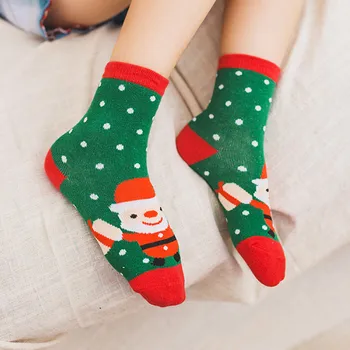 Otroluckland 5 Par Jul Børn Bomuld Varme Sokker Børn Santa Claus Drenge Piger Toddler Vinter Efterår Sokker 2020