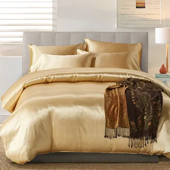 Satin silke dynebetræk indstillet OS UK size 3pcs/set moderne sengetøj grå oriental dyne dækker sæt sengelinned 7 farver capa de edredon casal