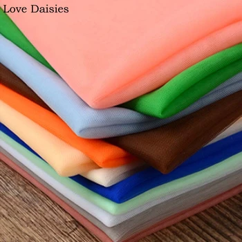 Schweiziske Leno Gaze Mesh Farverige High Density Blødt Elastisk Drapere Stof til DIY Dukke Tøj Håndarbejde Brudekjole Foring Håndværk