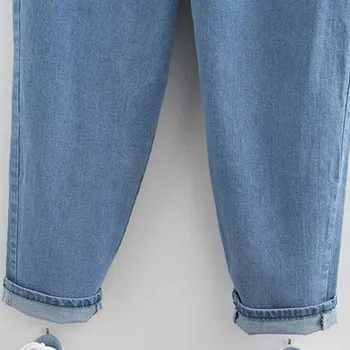 2019 Fashion Forår Kvinder Denim Bib Pants Plus størrelse XXL-6XL Casual Jeans Kvinder Spaghetti Strop Bodycon Buksedragt Bukser G501